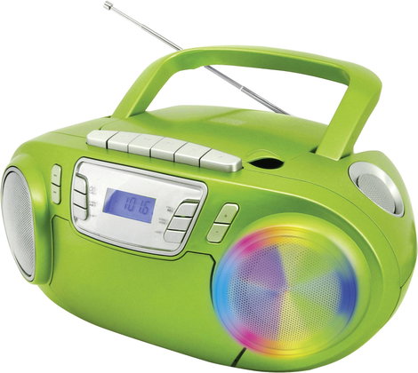 soundmaster SCD5800GR CD-s rádió URH USB, Kazetta, Rádiófelvevő Mikrofonnal Zöld 2. kép
