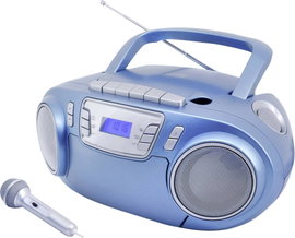 soundmaster SCD5800BL CD-s rádió URH USB, Kazetta, Rádiófelvevő Mikrofonnal Kék