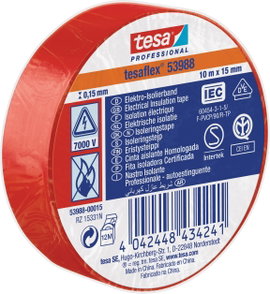 tesa Tesa 53988-00015-00 Szigetelőszalag tesa® Professional Piros (H x Sz) 10 m x 15 mm 1 db