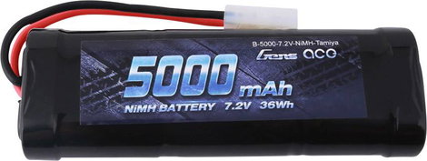 NiMH akkucsomag 7,2 V 5000 mAh, Tamiya, 6 cella, Gens ace B-5000-7.2V-NiMH-Tamiya