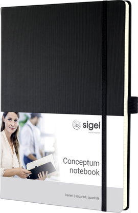 Sigel CONCEPTUM® CO115 Jegyzettömb kockás Fekete Lapok száma: 97 DIN A4+