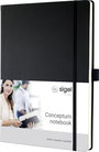 Sigel CONCEPTUM® CO115 Jegyzettömb kockás Fekete Lapok száma: 97 DIN A4+ bélyegkép