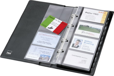 Sigel VZ300 VZ300 Gyűrűs névjegykártya könyv 200 kártya (Sz x Ma x Mé) 147 x 265 x 44 mm Fekete (mat 3. kép