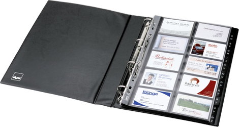 Sigel VZ301 VZ301 Gyűrűs névjegykártya könyv 400 kártya (Sz x Ma x Mé) 270 x 325 x 53 mm Fekete (mat