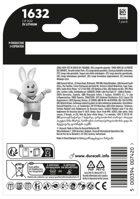 Duracell Gombelem CR 1632 3 V 1 db Lítium DL1632 2. kép