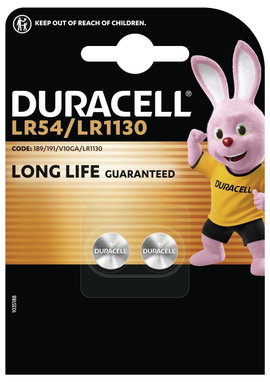 Duracell Gombelem LR 54 1.5 V 2 db 65 mAh Alkáli mangán AG10