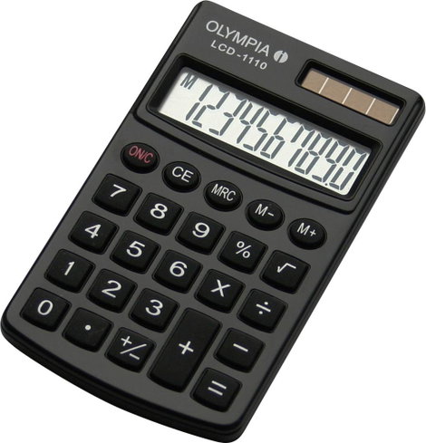 Olympia LCD 1110 Zsebszámológép Napenergiával üzemeltetett, Elemekről üzemeltetett Fekete Kijelző (s