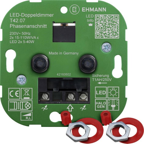 Ehmann 4260c0701 Beépíthető dimmer Alkalmas fényforrásokhoz: LED-es izzó, Izzó, Halogén izzó Fehér 4. kép
