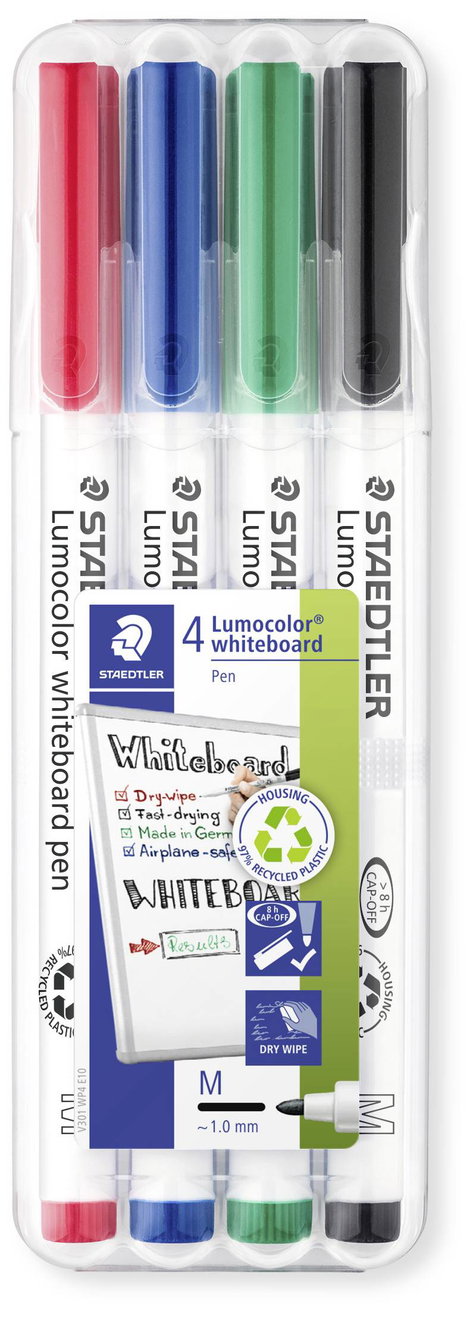 Staedtler Whiteboardmarker Lumocolor® 301 301 WP4 Táblafilc Különböző színű 4 db