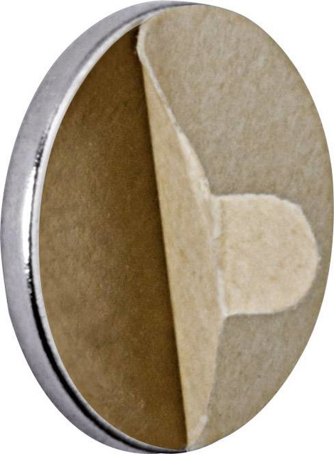 Maul Neodym mágnes (Ø x Ma) 10 mm x 1 mm Korong, Öntapadó Ezüst 20 db 6167196 3. kép