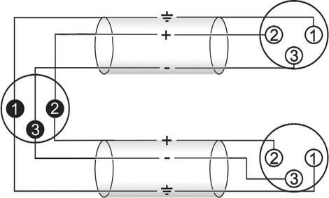 Omnitronic 30225207 XLR Átalakító kábel [1x XLR dugó, 3 pólusú - 2x XLR alj, 3 pólusú] 0.50 m Fekete 4. kép