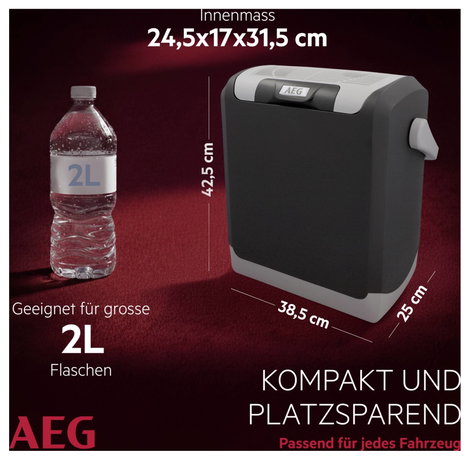 AEG KK 14 Hűtő- és fűtő láda Termoelektromos 12 V/DC Szürke 14 l 19 ° C-kal a környezeti hőmérséklet 4. kép