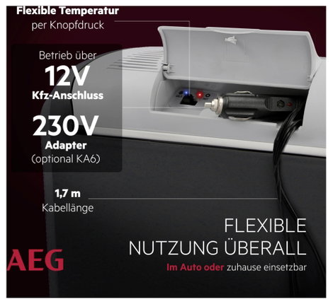 AEG KK 14 Hűtő- és fűtő láda Termoelektromos 12 V/DC Szürke 14 l 19 ° C-kal a környezeti hőmérséklet 5. kép