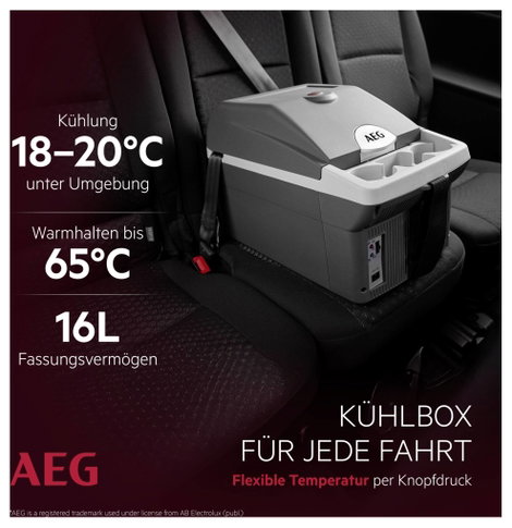 Autós hűtőláda, melegítő láda AEG Bordbar BK16 12 V/DC Szürke 16 l 4. kép