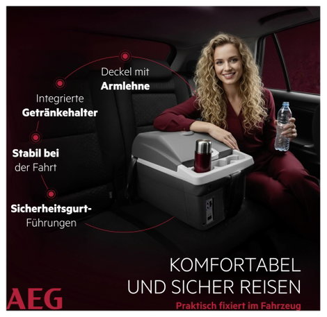 Autós hűtőláda, melegítő láda AEG Bordbar BK16 12 V/DC Szürke 16 l 7. kép