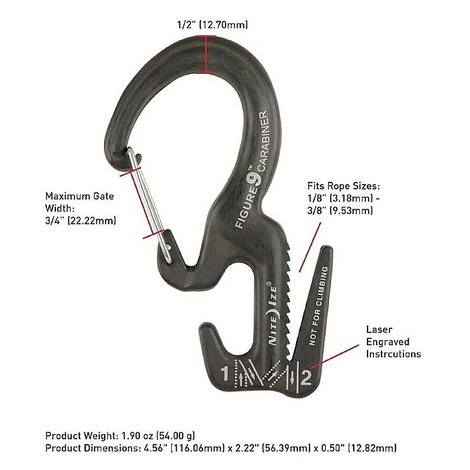 NITE Ize NI-C9L-02-01 Karabíner Figure9 Large 116 mm x 56 mm x 13 mm 1 db 16. kép