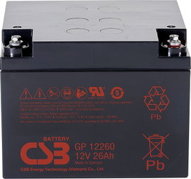 CSB Battery GP 12260 Standby USV Ólomakku 12 V 26 Ah Ólom-vlies (AGM) (Sz x Ma x Mé) 166 x 125 x 175