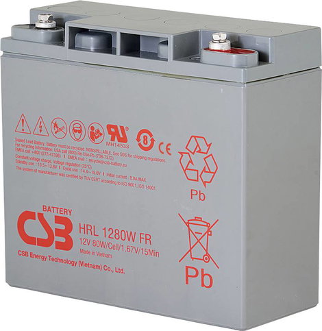 CSB Battery HRL 1280W high-rate longlife Ólomakku 12 V 20 Ah Ólom-vlies (AGM) (Sz x Ma x Mé) 181 x 1