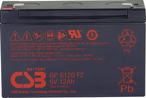 CSB Battery GP 6120 Standby USV Ólomakku 6 V 12 Ah Ólom-vlies (AGM) (Sz x Ma x Mé) 151 x 101 x 50 mm