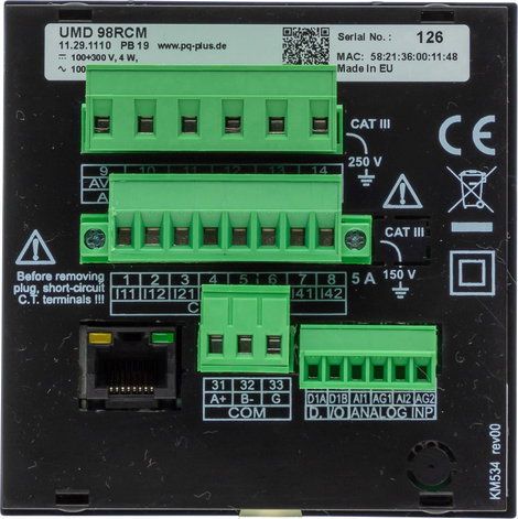 PQ Plus UMD 98RCM Digitális beépíthető mérőműszer 4. kép