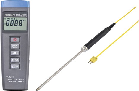 VOLTCRAFT K101 + TP 208 Hőmérséklet mérőműszer Érzékelő típus K