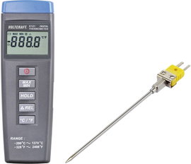 VOLTCRAFT K101 + TP 203 Hőmérséklet mérőműszer Érzékelő típus K