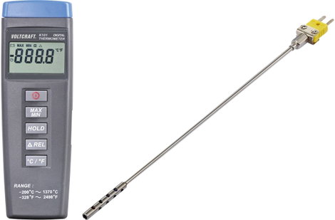 VOLTCRAFT K101 + TP 201 Hőmérséklet mérőműszer Érzékelő típus K