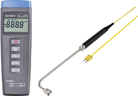 VOLTCRAFT K101 + TP 206 Hőmérséklet mérőműszer Érzékelő típus K