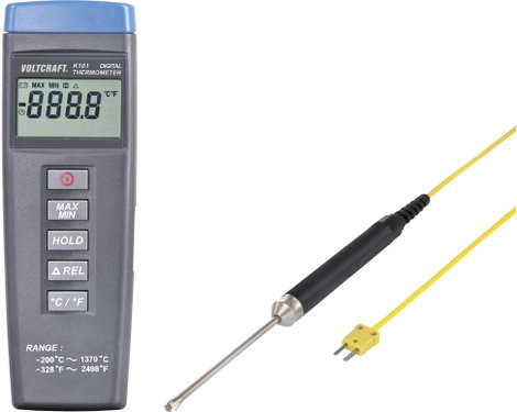 VOLTCRAFT K101 + TP 207 Hőmérséklet mérőműszer Érzékelő típus K