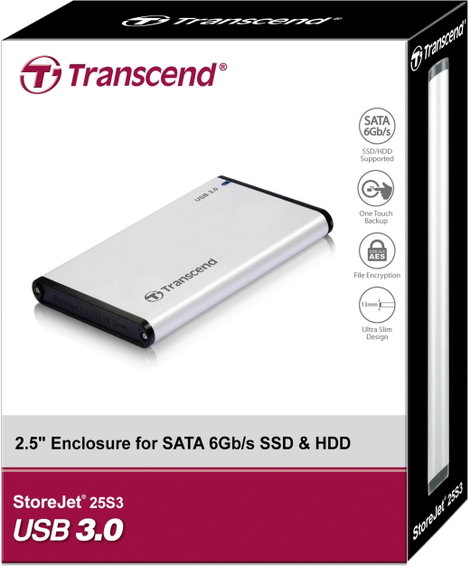 Transcend TS0GSJ25S3 SATA merevlemez doboz 2.5 coll USB 3.2 (1. generáció) (USB 3.0) 3. kép