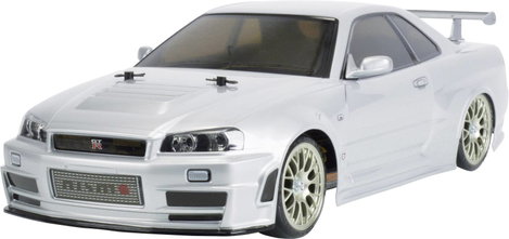 Tamiya 1:10 RC modellautó Elektro Közúti modell Nismo R34 GT-R Z-Tune Brushed 4WD építőkészlet TT-02