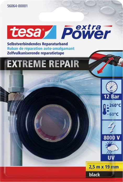 tesa EXTREME REPAIR 56064-00001-00 Repair tape tesa® extra Power Fekete (H x Sz) 2.5 m x 19 mm 1 db