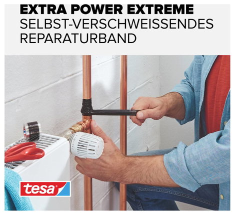 tesa EXTREME REPAIR 56064-00001-00 Repair tape tesa® extra Power Fekete (H x Sz) 2.5 m x 19 mm 1 db 2. kép