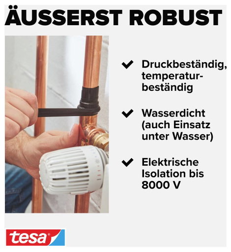 tesa EXTREME REPAIR 56064-00001-00 Repair tape tesa® extra Power Fekete (H x Sz) 2.5 m x 19 mm 1 db 6. kép