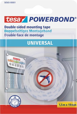 tesa UNIVERSAL 58565-00001-00 Rögzítő szalag tesa® Powerbond Fehér (H x Sz) 1.5 m x 19 mm 1 db
