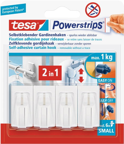 tesa POWERSTRIPS® Vario függöny horog Fehér 2. kép