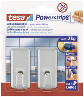 tesa POWERSTRIPS® Ragasztókampó Large Classic Króm