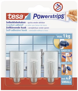 tesa POWERSTRIPS® Ragasztókampó Small Trend Króm (matt)
