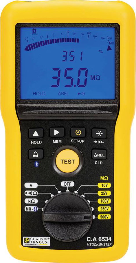 Chauvin Arnoux C.A 6534 Szigetelésmérő műszer 10 V, 25 V, 100 V, 250 V, 500 V 50 GΩ