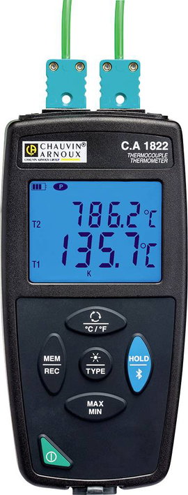 Chauvin Arnoux C.A 1822 Hőmérséklet mérőműszer -200 - 1372 °C Érzékelő típus J, K, T, N, E, R, S Ada