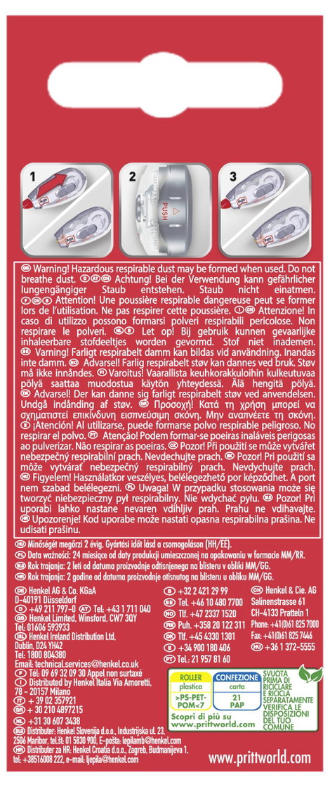 Henkel Görgős hibajavító utántöltő kazetta refill cassette 4.2 mm Fehér 12 m 1 db 2. kép