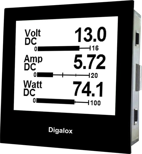 Grafikus DIN mérőkészülék, RGB háttérvilágítás, 0 -500 V/AC, 10-500 Hz, 68 x 68 mm, TDE Instruments 4. kép