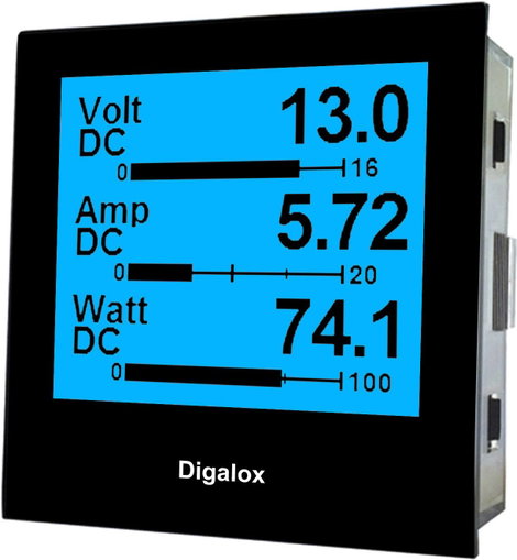 Grafikus DIN mérőkészülék, RGB háttérvilágítás, 0 -500 V/AC, 10-500 Hz, 68 x 68 mm, TDE Instruments 8. kép