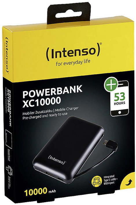 Intenso XC10000 Powerbank 10000 mAh LiPo USB-A, USB-C® Fekete állapotjelző 5. kép