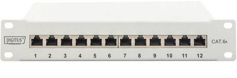 Digitus DN-91612S-EA-G 12 port Hálózati patchpanel 254 mm (10) CAT 6A 1 ME 3. kép