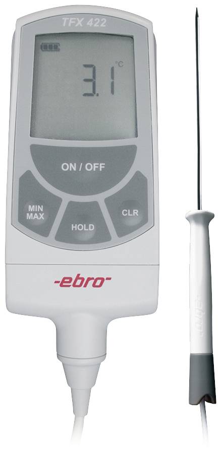 ebro TFX 422C-60 Beszúrós hőmérő (HACCP) Mérési tartomány, hőmérséklet -50 - 200 °C HACCP konform