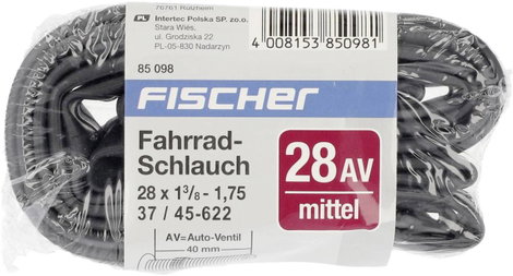 FISCHER FAHRRAD 85098 Kerékpár tömlő 28 coll Autóvszelep (AV) 2. kép
