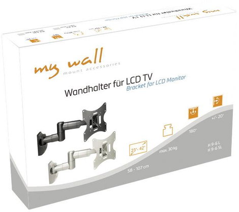 My Wall H9-6L TV fali tartó 58,4 cm (23) - 109,2 cm (43) Dönthető + forgatható 2. kép