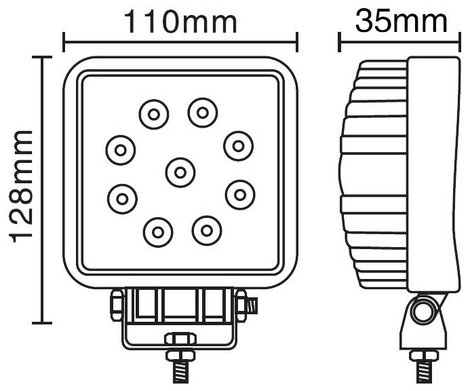 Berger & Schröter Munkafényszóró 12 V, 24 V 20214 Széles közeli mező világítás (Sz x Ma x Mé) 110 x  2. kép