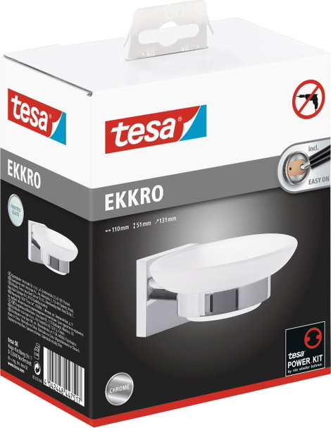 tesa ekkro 40240-00000-00 Szappantartó Króm (fényes), Fehér (selymes) 5. kép